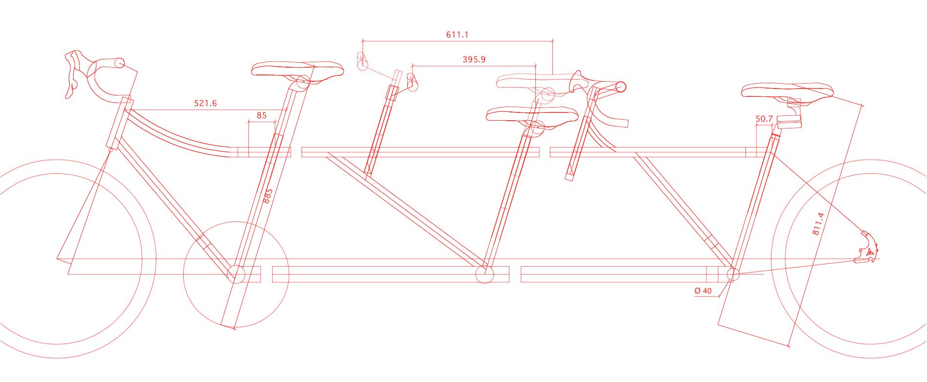 Rodriguez bicycle built for 3 people