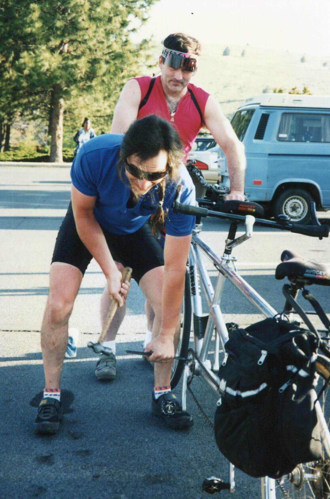 Dan and a roadside tandem repair