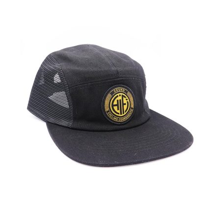 Five-Panel Black Mesh Hat 